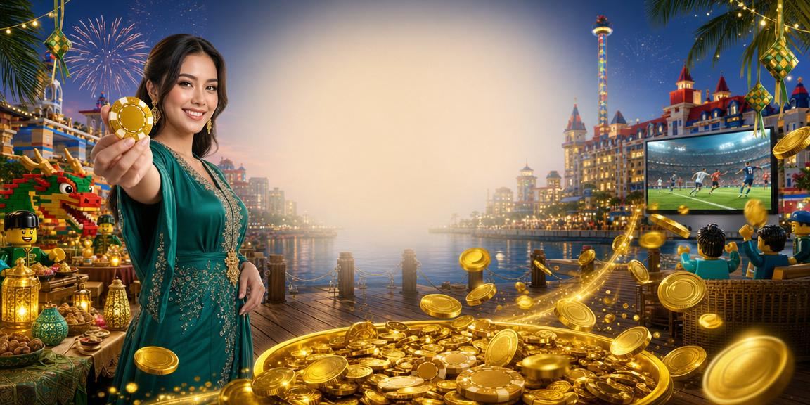 Pertaruhan dalam talian Malaysia semasa Hari Raya dengan suasana meriah dan budaya tempatan